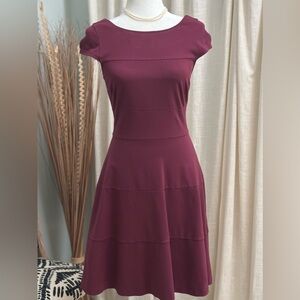Banana Republic Burgundy Fit and Flare A-line  Dress Size 2 Like New!